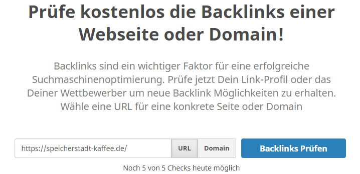 Seobility Backlink Check