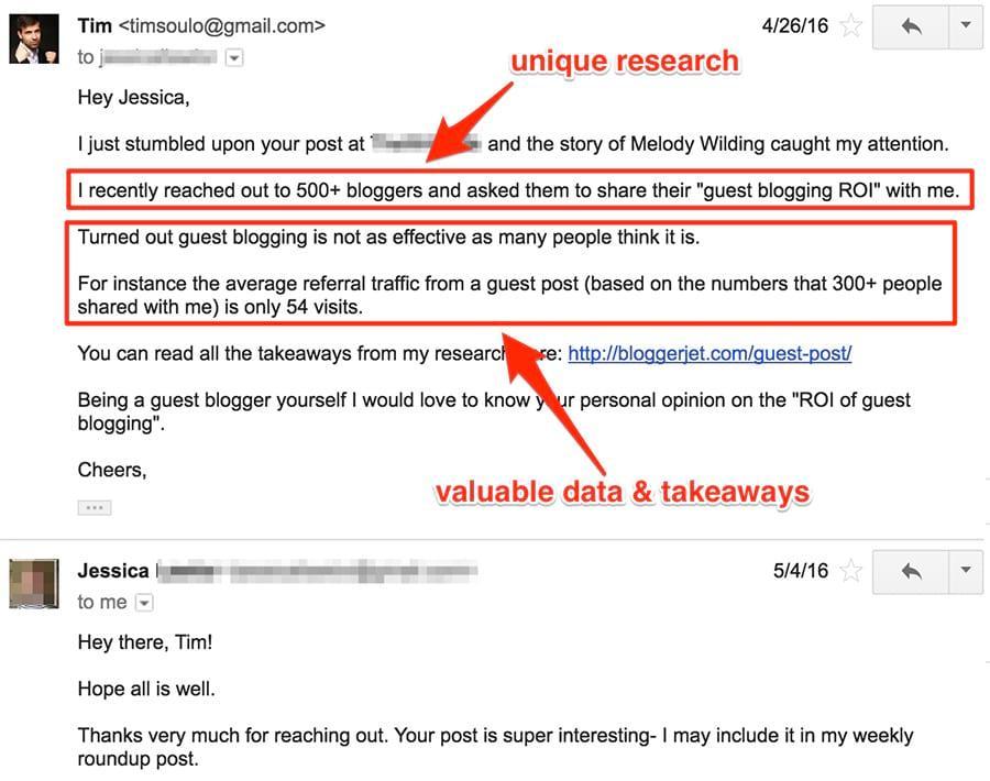 Outreach Email von Tim Soulo