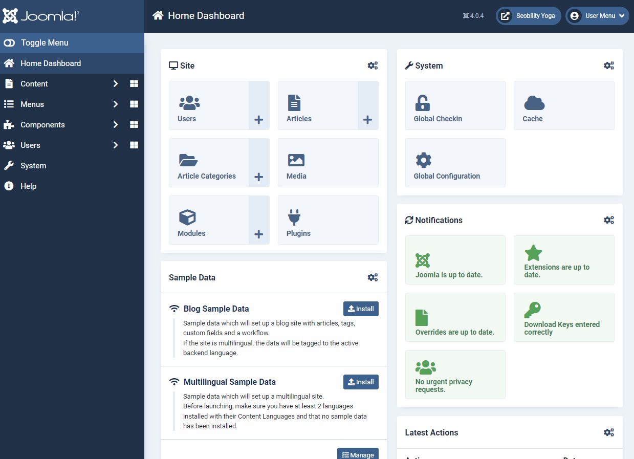 joomla 4 admin