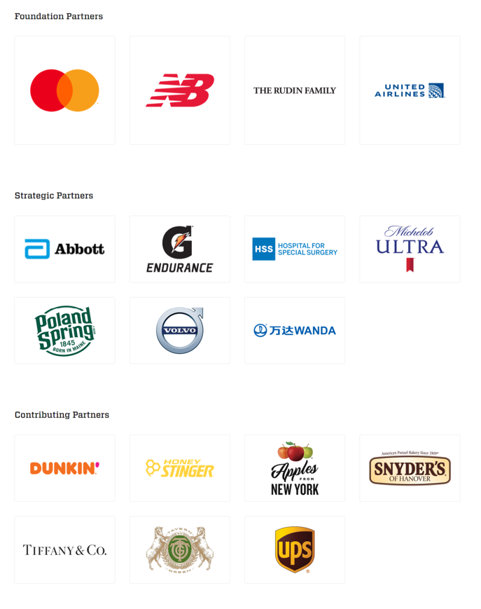 sponsors of the New York City Marathon