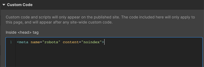 ،w to add a noindex directive in Webflow