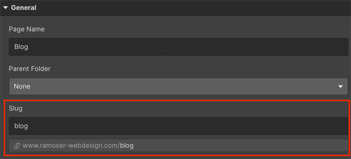 ،w to specify the URL slug in Webflow