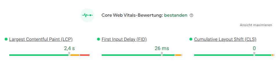 gute Core Web Vitals