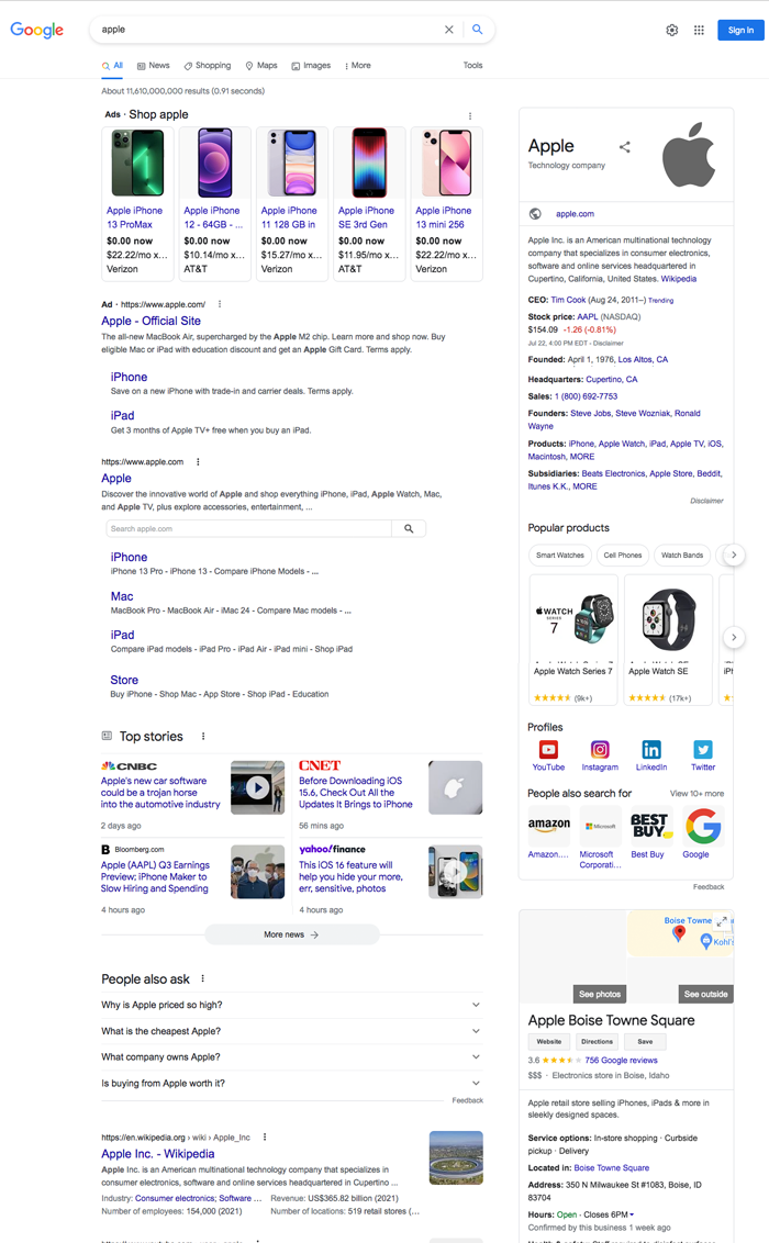search results for apple