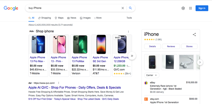 search for buy iphone