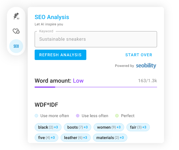 SEO analysis in neuroflash