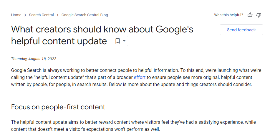 What creators should know about Google's Helpful Content Update