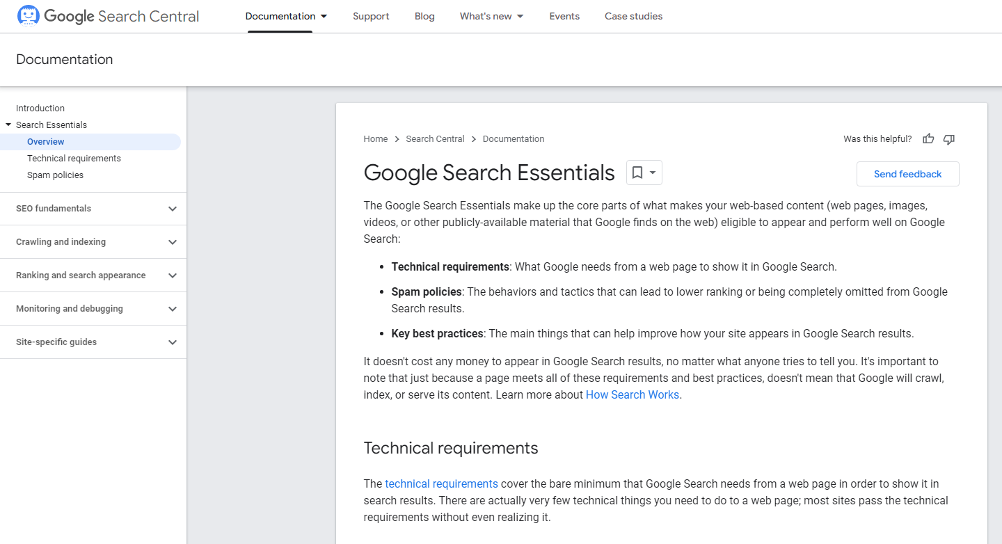 Google Search essentials