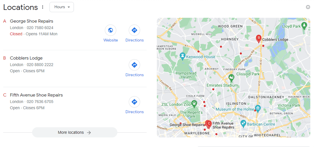 Google location map