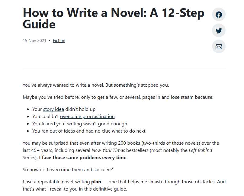 guide on how to write a novel