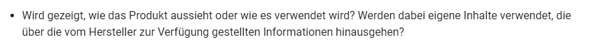 im offiziellen Beitrag zum Product Reviews Update im April 2021 empfiehlt Google das Aussehen und die Verwendung von Produkten zu zeigen