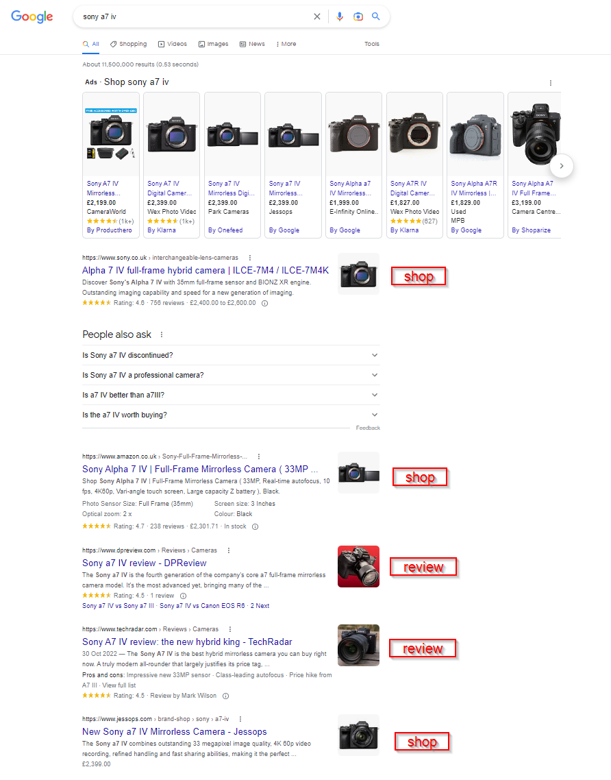 search results for sony a7 iv