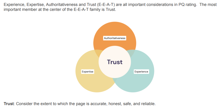 trust is the most important part of E-E-A-T