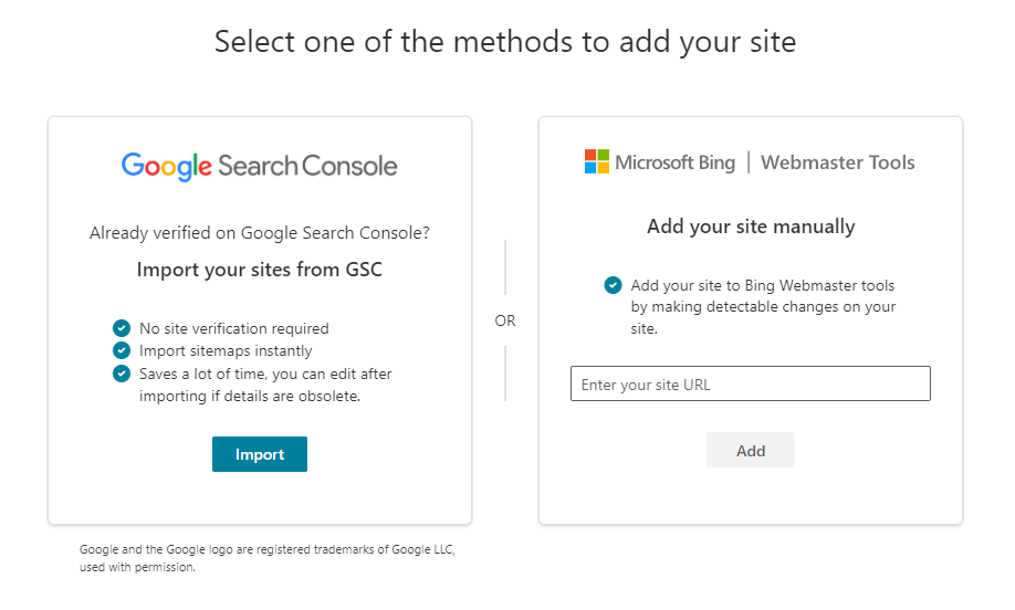 bing webmaster tools setup