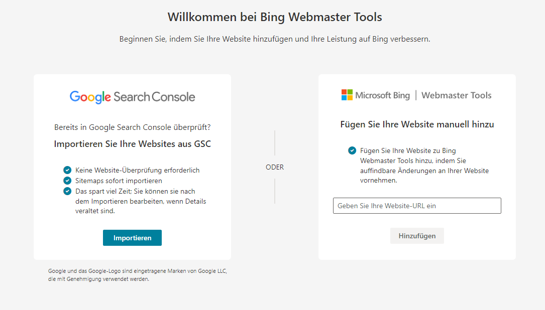 Bing Webmaster Tools einrichten