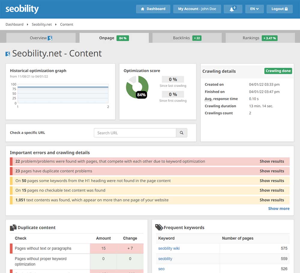Seobility’s-website-audit-tool