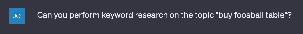 ChatGPT is not a specialized keyword tool