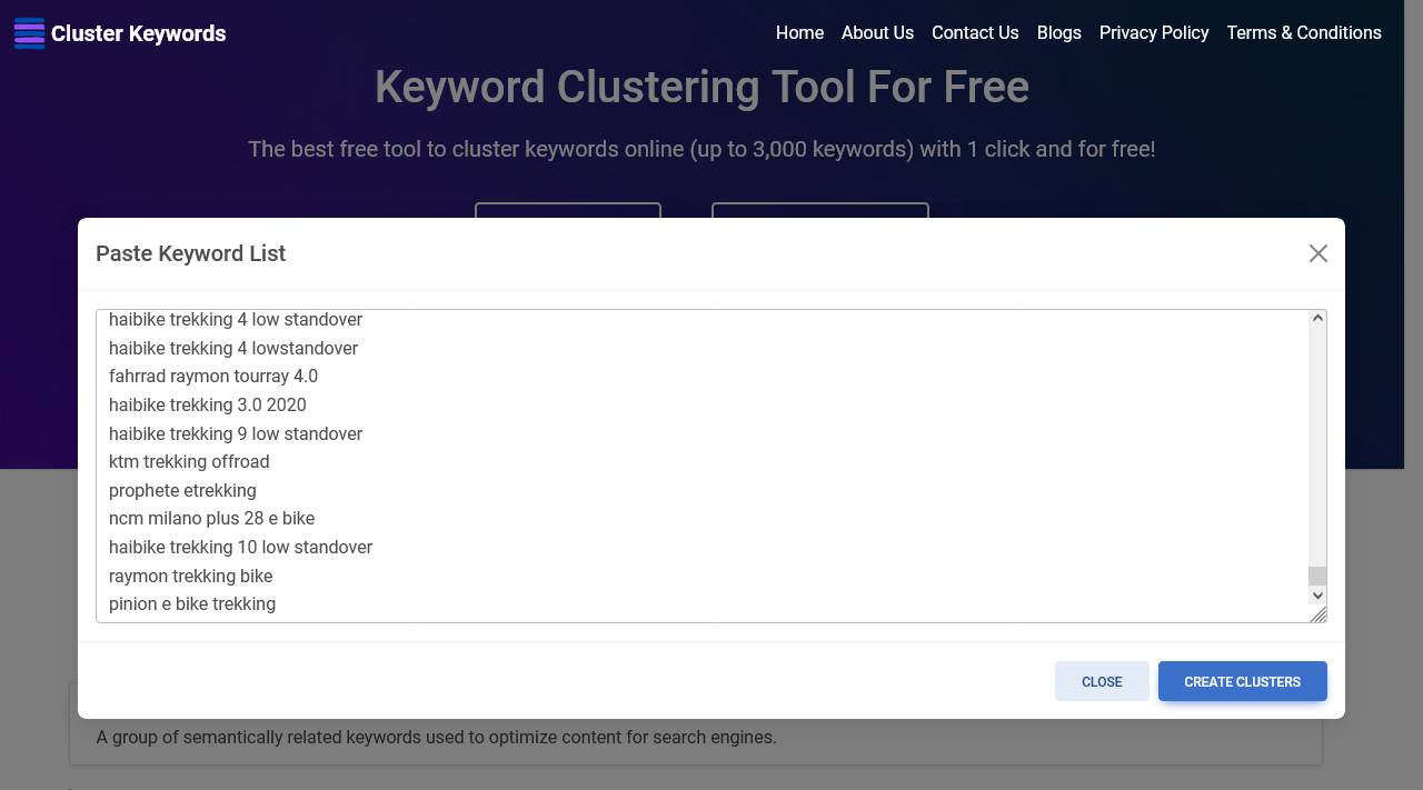 Keyword Clustering Tool