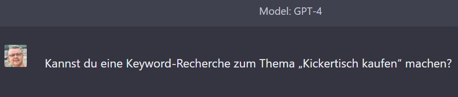 Keyword Recherche in ChatGPT