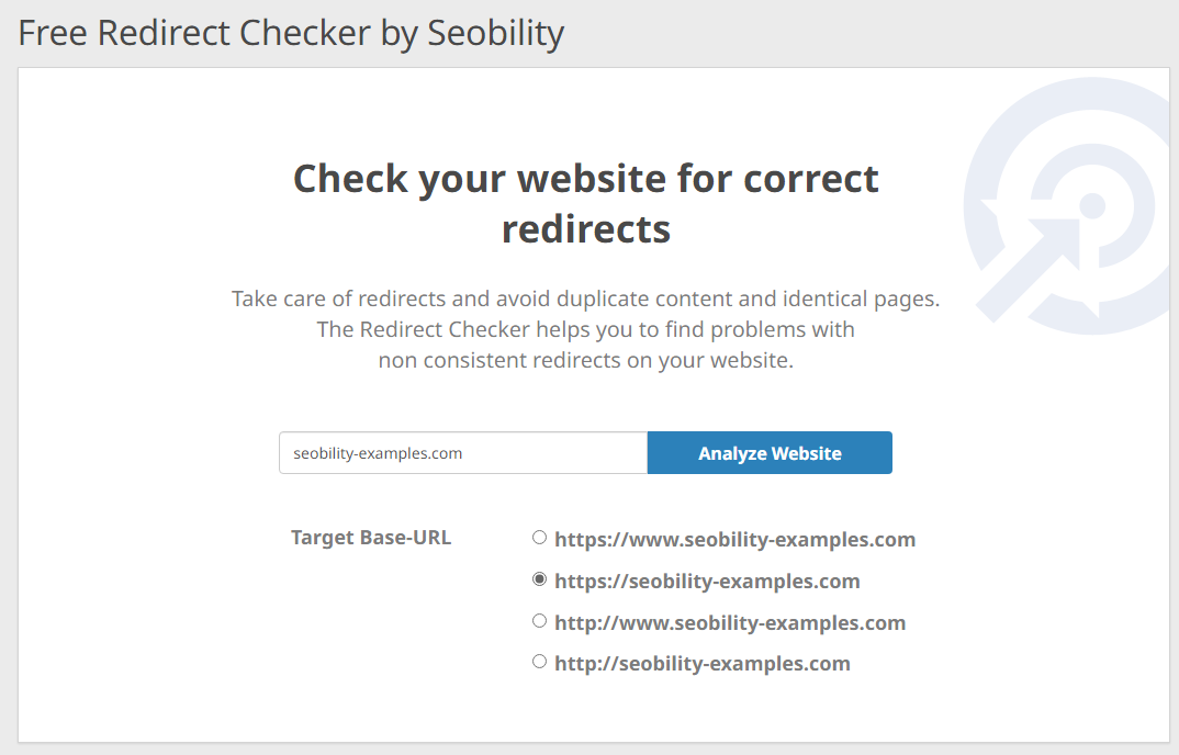 free Seobility Redirect Checker