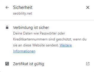 Anzeige einer sicheren Verbindung im Browser