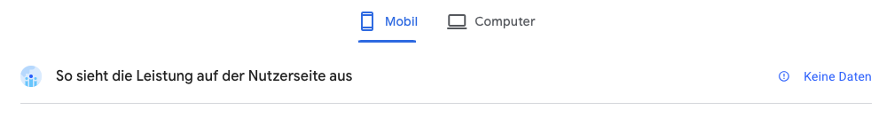 Pagespeed Insights wenn nicht genug Daten vorhanden sind