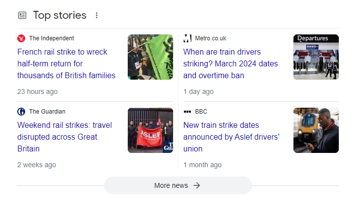 News articles search results