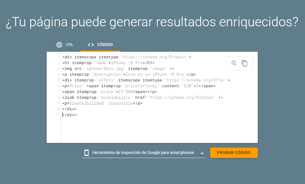 prueba de resultados enriquecidos