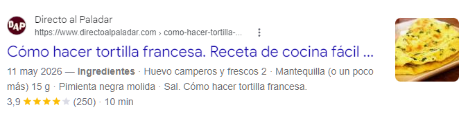 Receta tortilla francesa