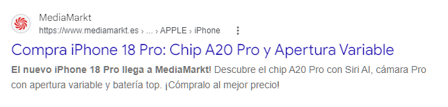 resultado de búsqueda de Google