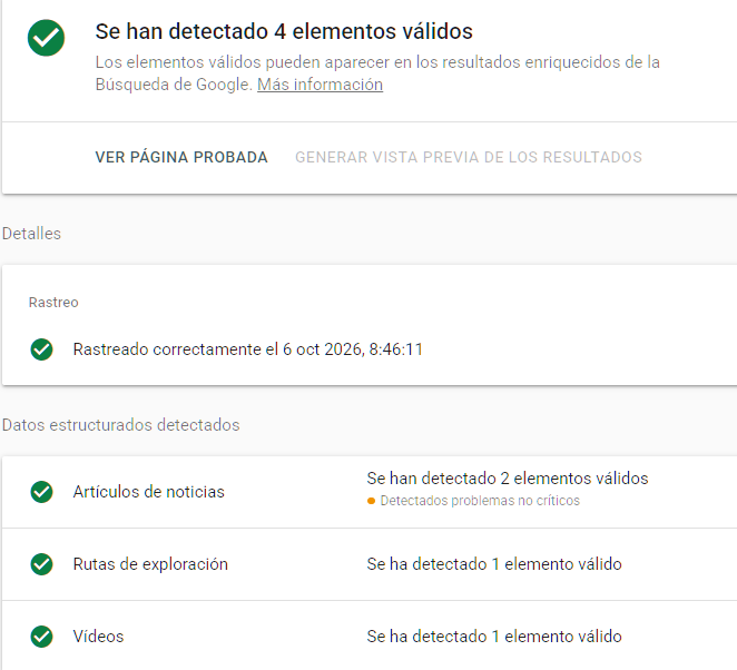 Resultados prueba fragmentos enriquecidos