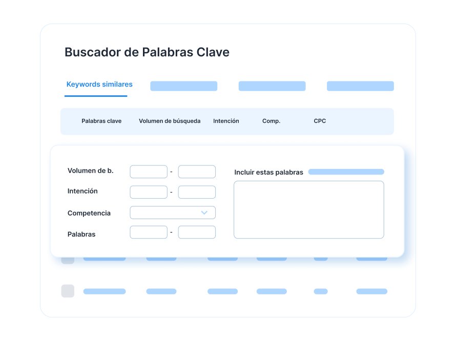 Crea tu set de palabras clave