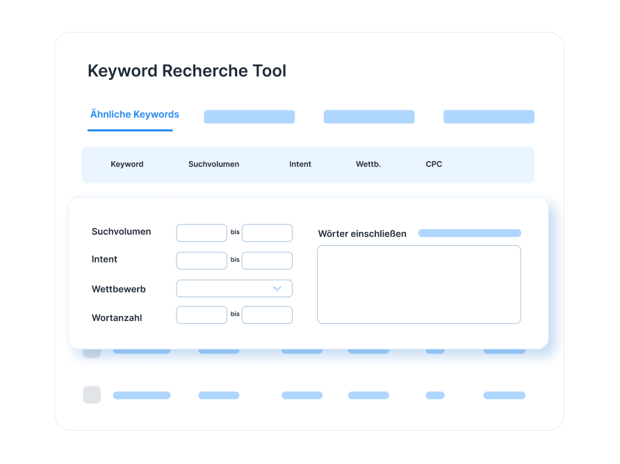 erstelle Dein Keyword Set
