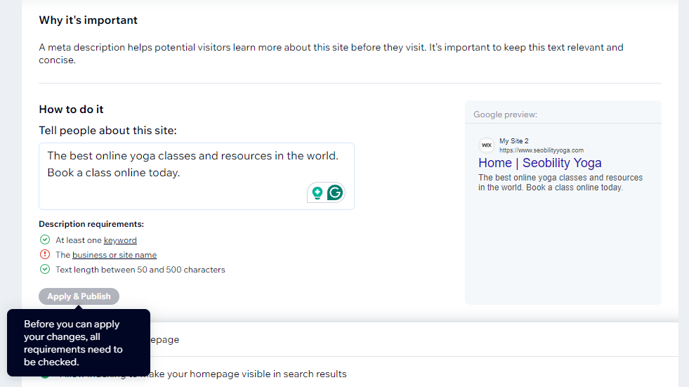SEO meta descriptions
