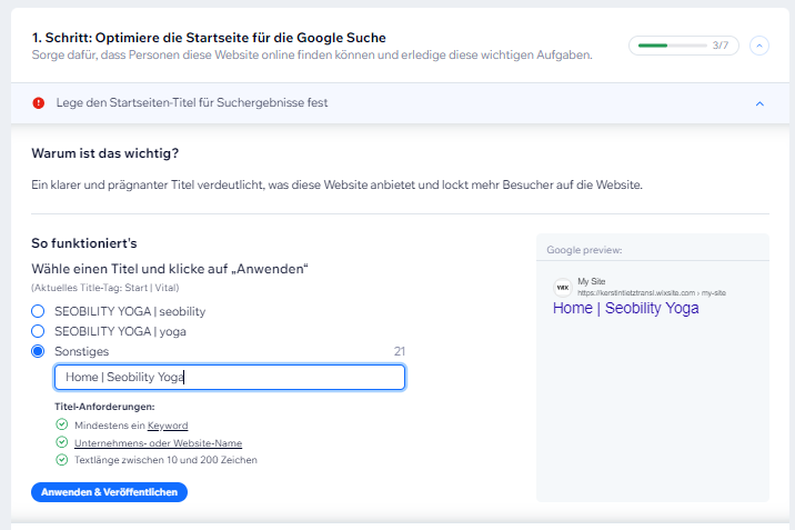 Dir dafür einige Vorschläge