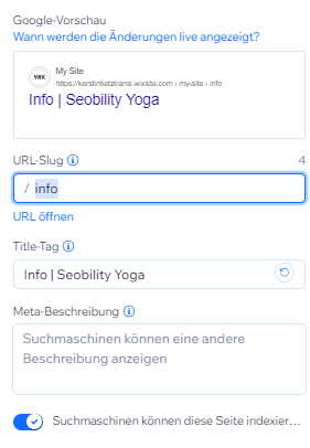 Kann bei Wix festgelegt werden