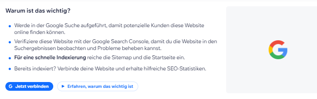 Website mit Google verbinden