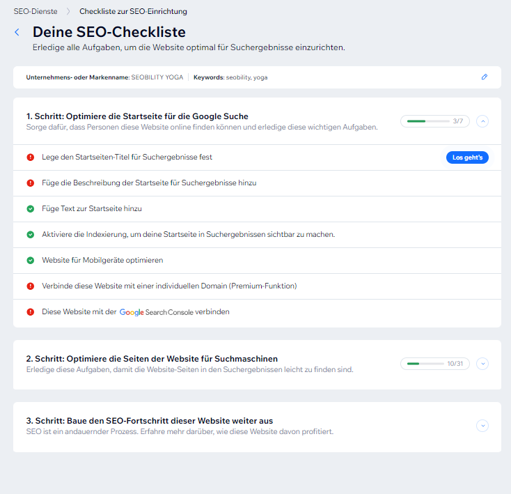 deine SEO-checkliste