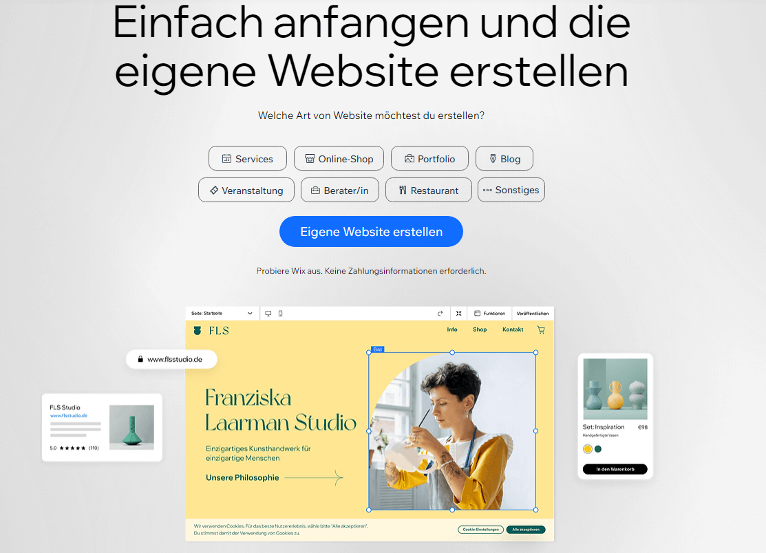 Wix Startseite
