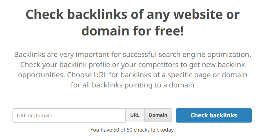 Seobility backlink checker tool
