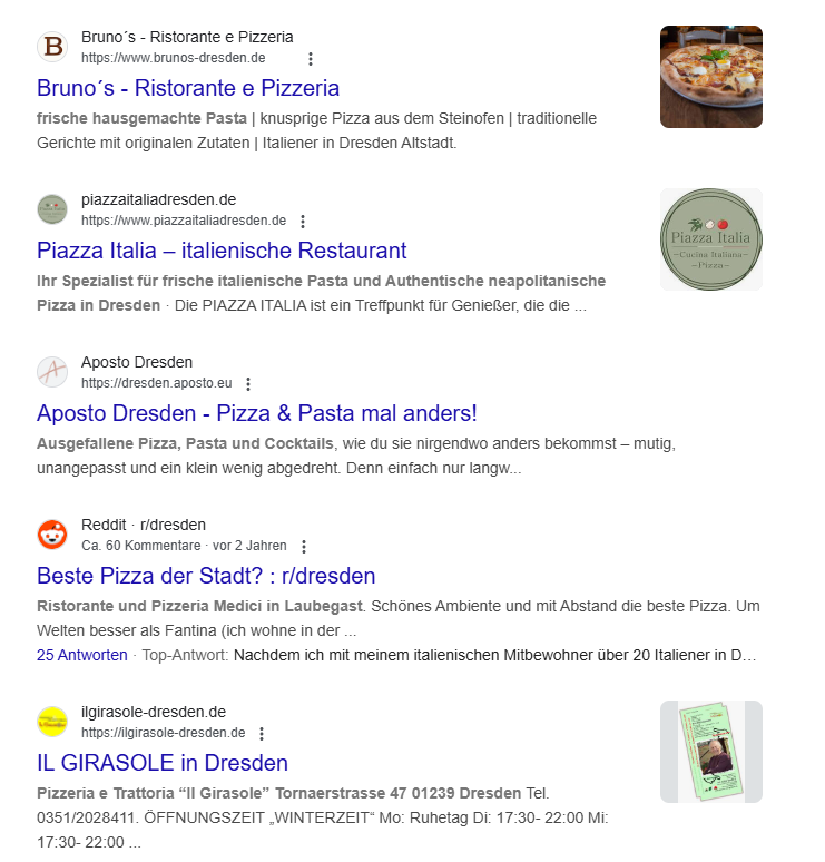 lokale organische Rankings