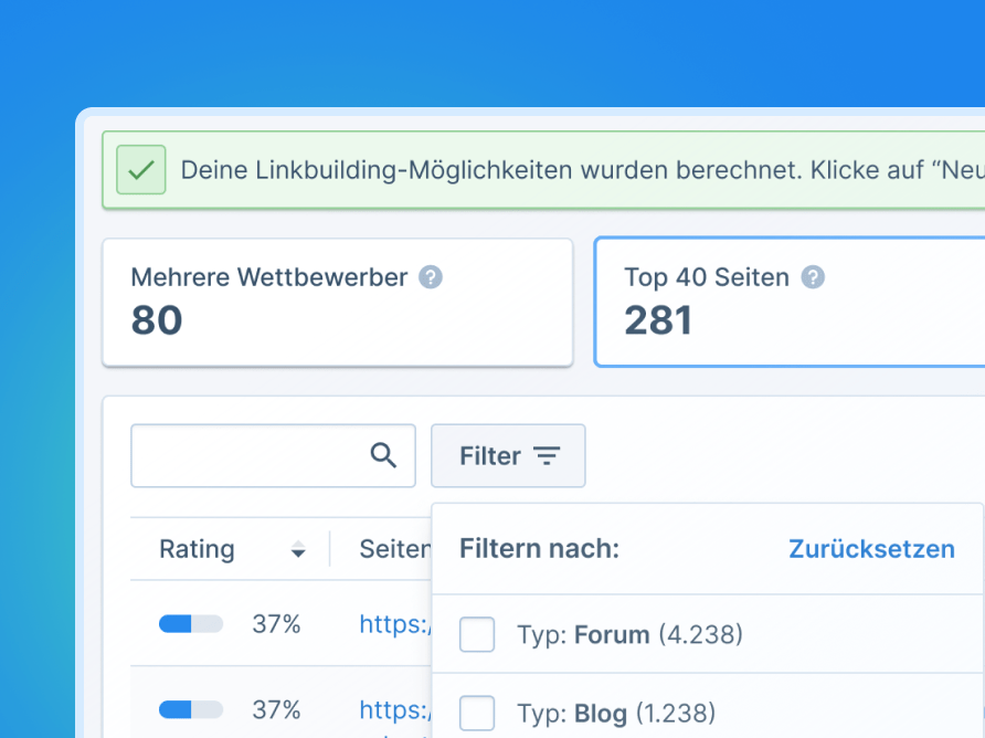 baue hochwertige Backlinks auf