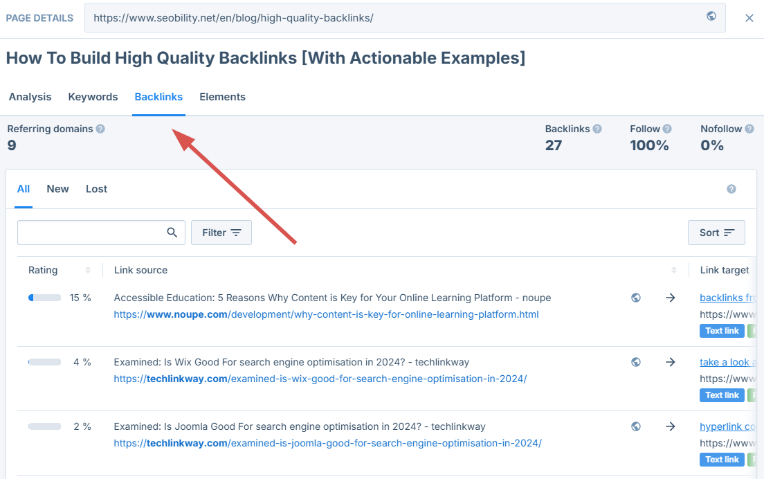 backlinks tab