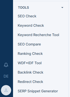 Tools in der Seobility Navigation