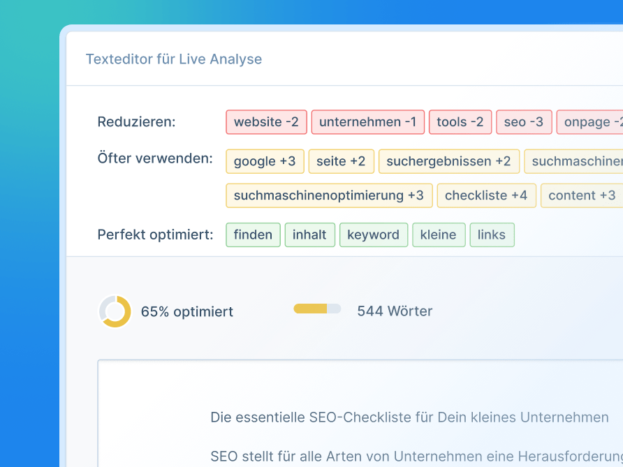 WDF*IDF Tool von Seobility