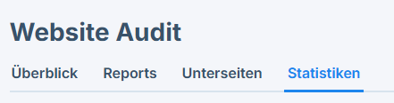 der Tab Statistitken im Website Audit Bereich