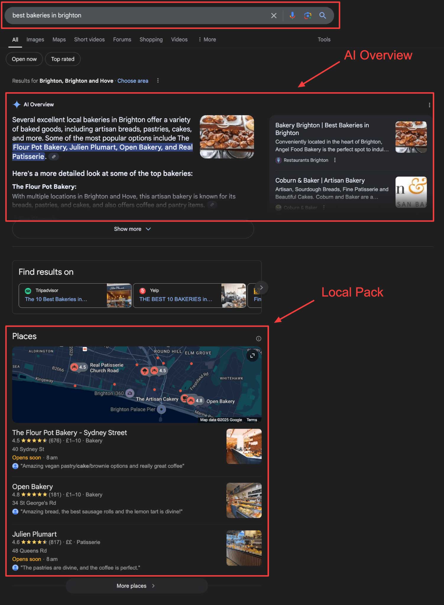 AI Overview verdrängt das Local Pack in den Suchergebnissen nach unten