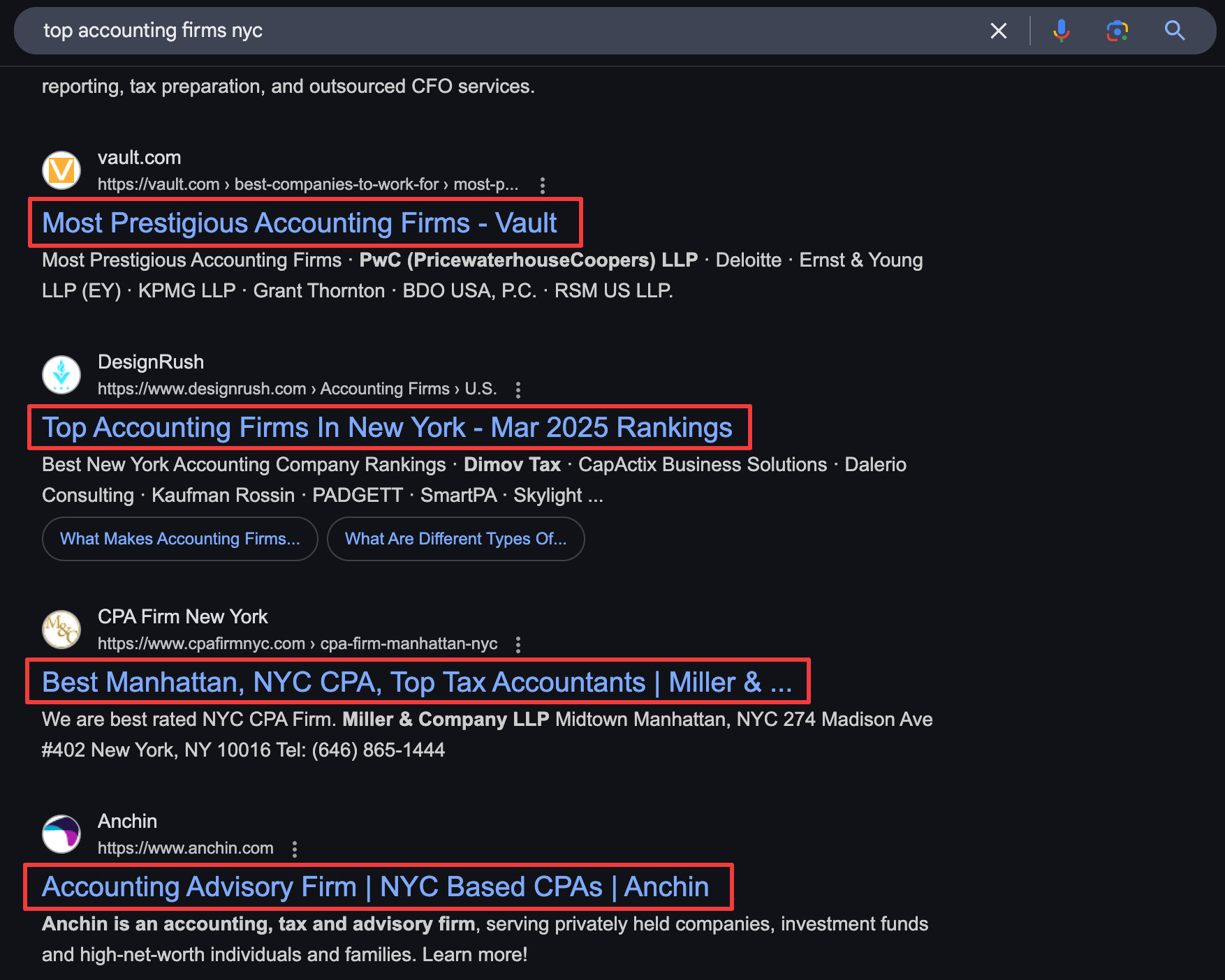 same SERP results