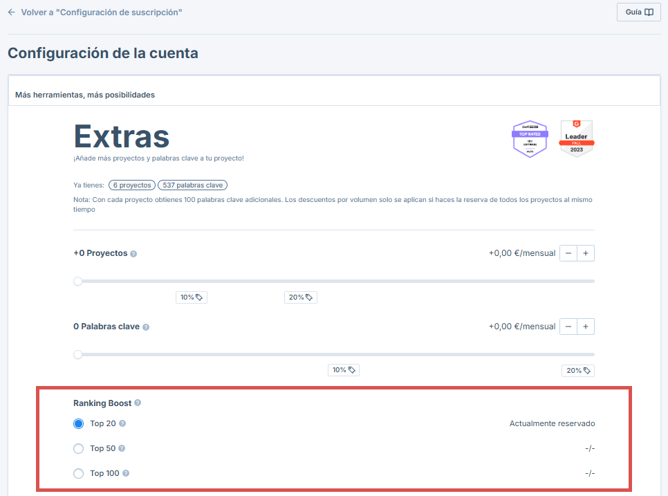 ranking boost complemento