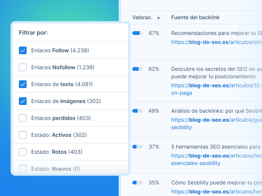 Analiza tu perfil de backlinks